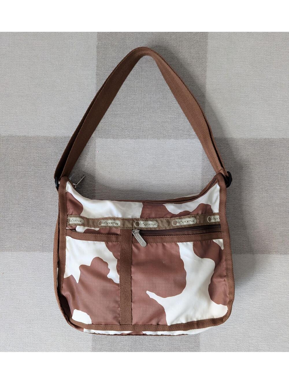 Vintage 90s 00s LeSportsac cow print shoulder bag